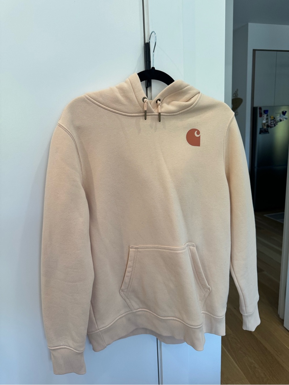 Carhartt Women’s Peach Logo Sleeve Hoodie Size Large